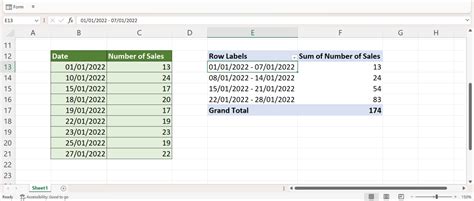 Group Data by Week in Excel Mac