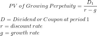 Growing Perpetuity Formula in Excel