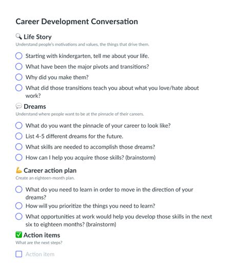 Growth Conversation Template