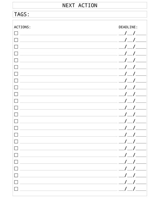 GTD template with task management and productivity features