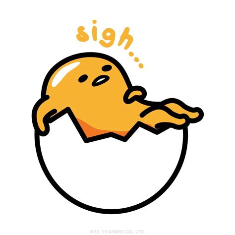 Gudetama stickers with lazy face in different poses