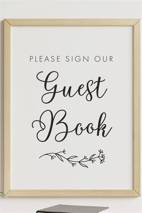 Guest book sign templates