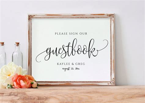 Guest book sign templates pdf