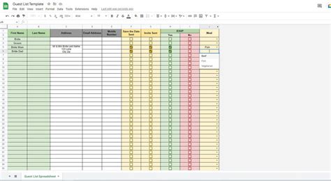 Guest List and RSVP Tracking