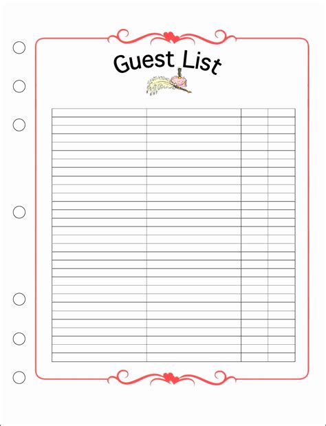 Guest List Template 9