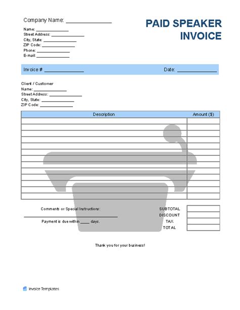 Guest Speaker Invoice Template 4