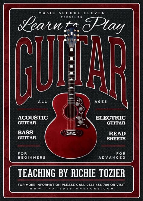 Guitar Lesson Flyer Template Samples