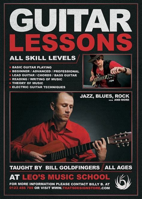 Guitar Lessons Flyer Template 1