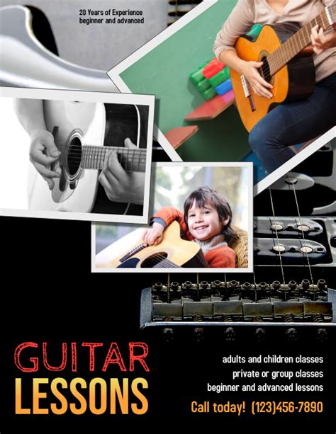 Guitar Lessons Flyer Template 4