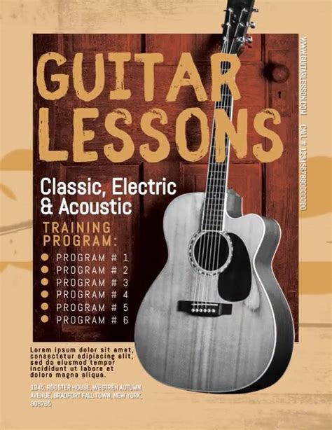 Guitar Lessons Flyer Template 8