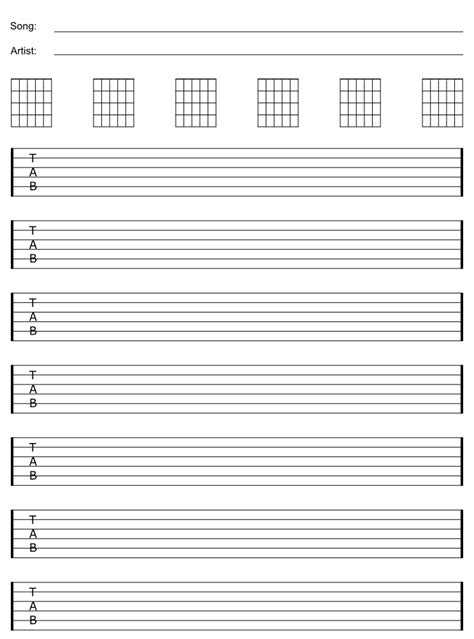 Guitar Tab Paper