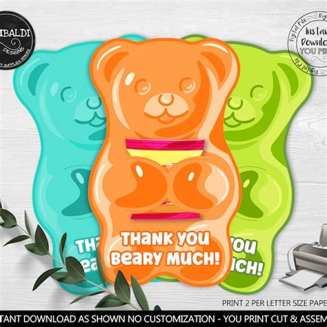 Gummy Bear Thank You Card