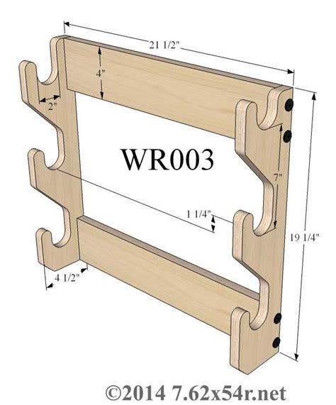 A printable gun rack template with a simple design