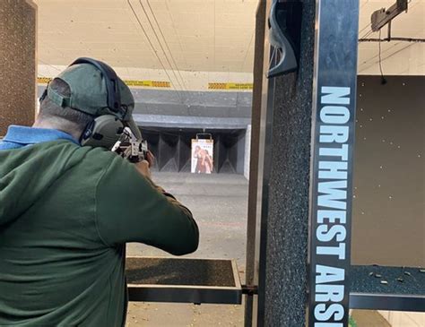 A shooter at a gun range in Eugene, Oregon