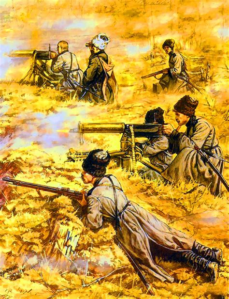 Gunners in combat