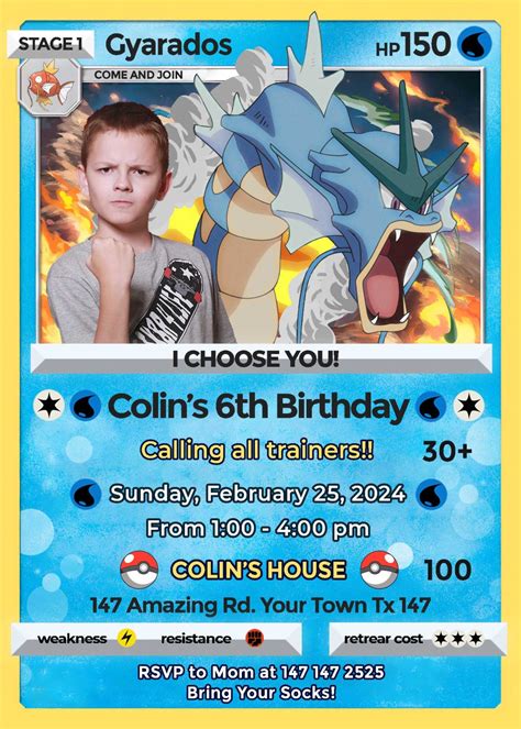 A free printable Gyarados birthday card design