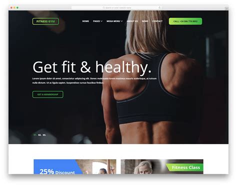 Gym website template