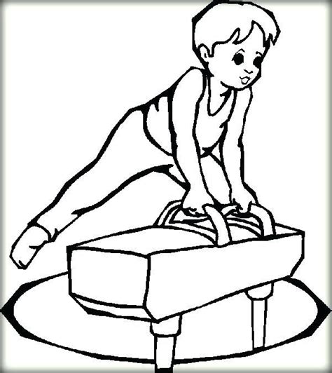 Gymnastics coloring pages for boys