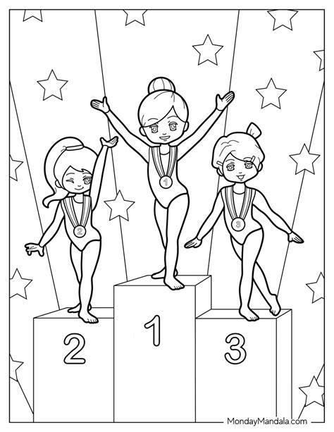 Gymnastics coloring pages for girls