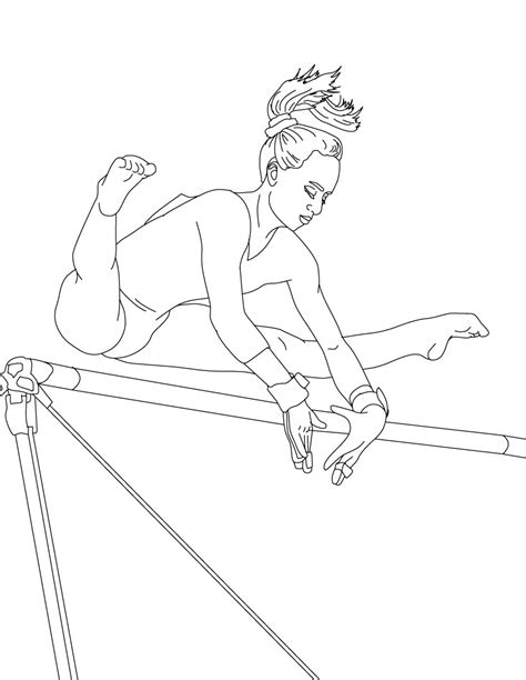 Gymnastics coloring pages for kids to print and color