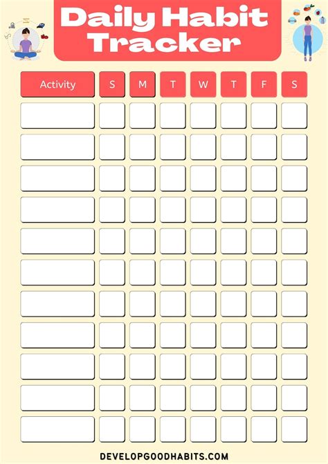 Free printable habit sticker chart for kids