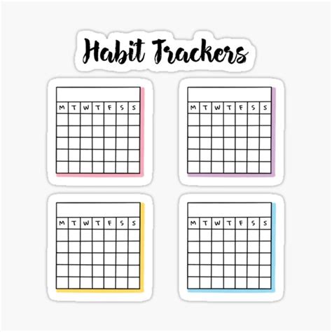 Habit tracker sticker