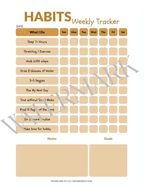 Digital Habit Tracker Template