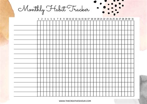 Habit Tracker Weekly Calendar