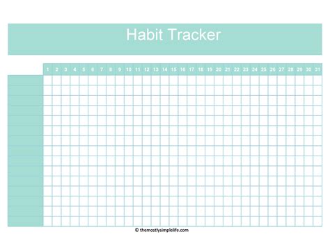 A habit tracking template example