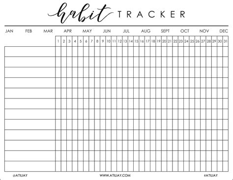 Habit Tracking Template in Samsung Notes