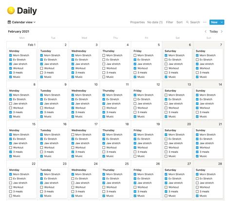 Habits Page Notion Template