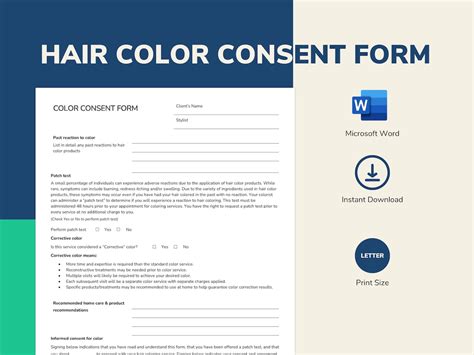 Hair Color Consent Form Template