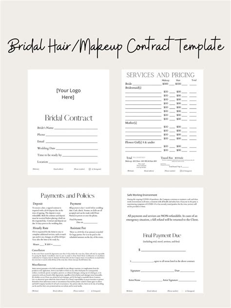 Hair and makeup contract template 1