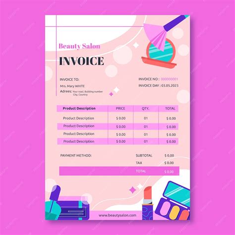 Hair Salon Invoice Template Design