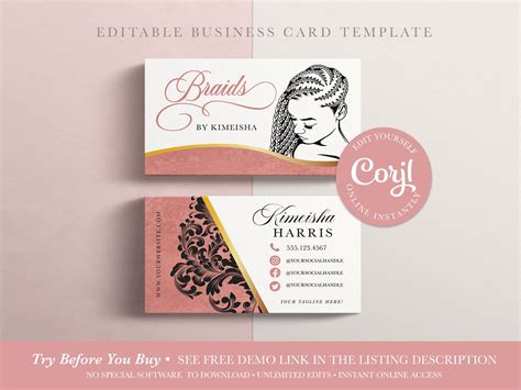 Hair Stylist Business Card Design Ideas