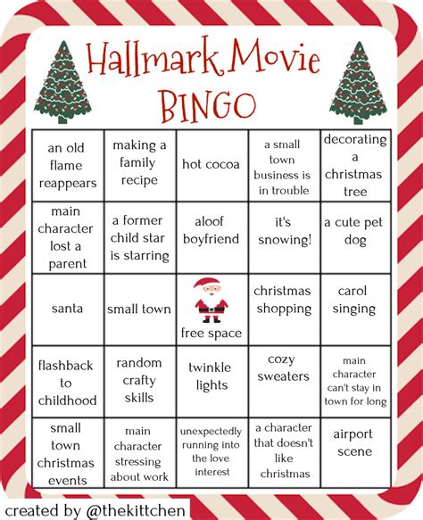 Hallmark Christmas Bingo Printable 4