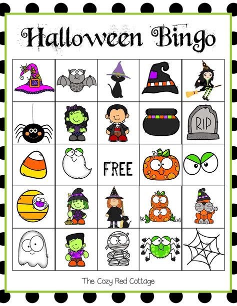 Halloween Bingo Cards with Pictures