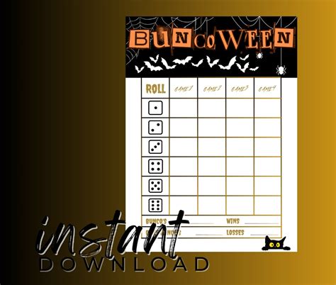 Halloween Bunco Score Sheet 10