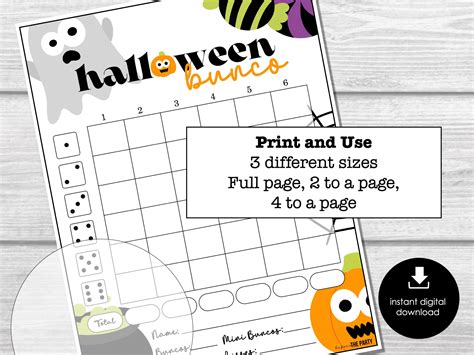 Halloween Bunco Score Sheet 7