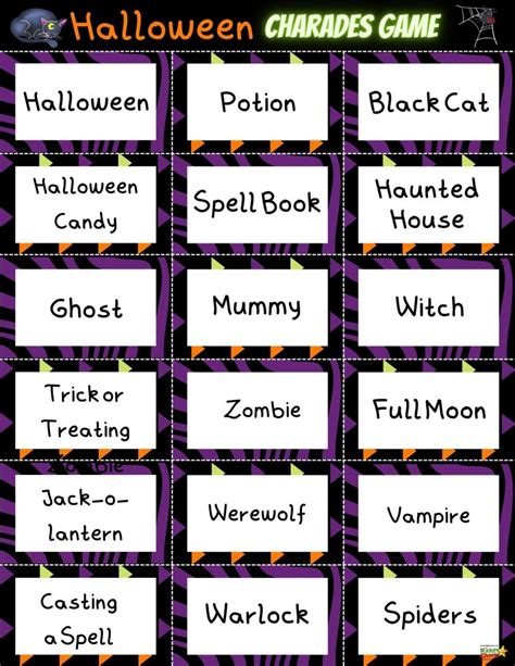 Halloween Charades Printable