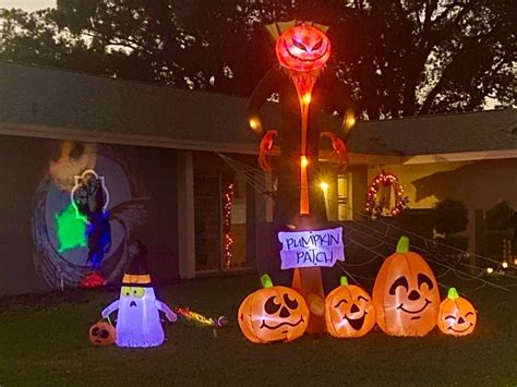 A house decorated for Halloween