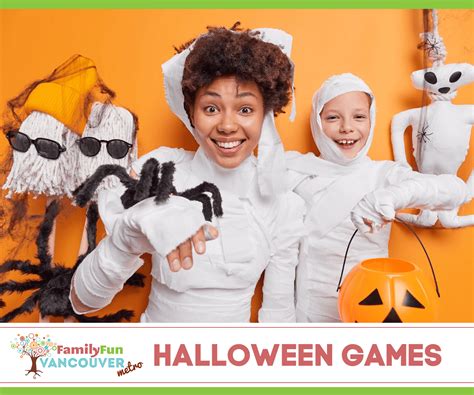 A group of people playing a Halloween game