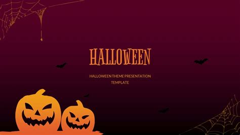 Halloween Google Slides template featuring a jack-o-lantern