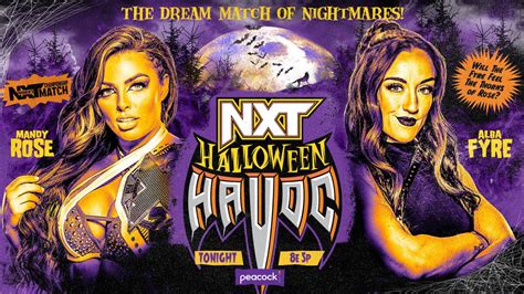 Halloween Havoc match card featuring a ghost