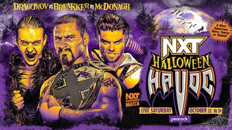 Halloween Havoc match card featuring a graveyard of doom