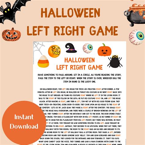 Halloween Left Right Game Printables