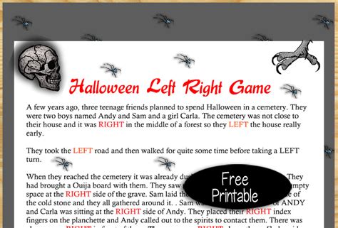 Halloween Left Right Game Templates