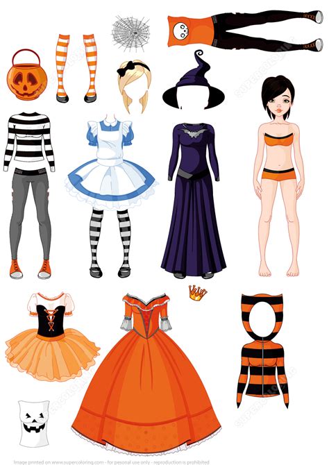 Halloween paper dolls