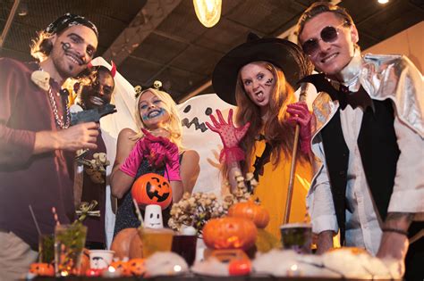 A group of people at a Halloween party