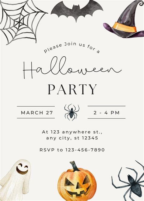 Halloween party invitation template 5